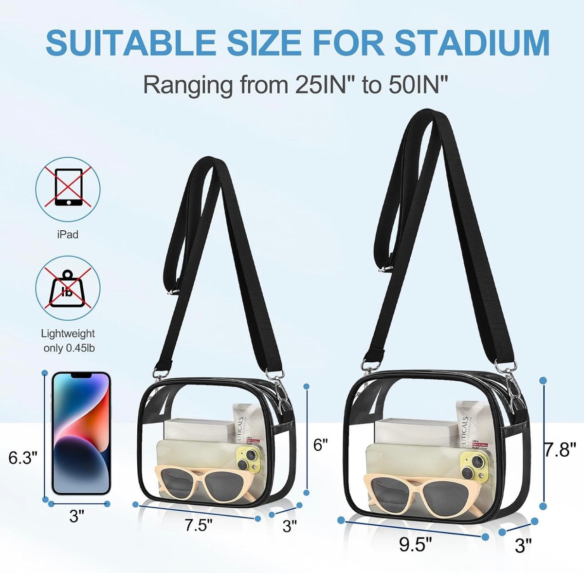 Clear Customizable Stadium Bag